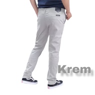 CELANA Chino Panjang Pria Kantor KERJAHARIAN Santai Casual Formal Hitam Abu Cream Mocca Size 27-38