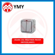 2 GANG 20A WEATHER PROOF SWITCH (GREY)