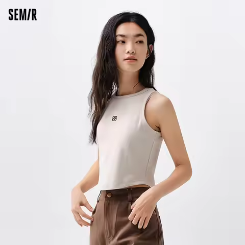 Semir 2024 Vest Women Fashion Printed Inner Suspender Simple Casual Sweet Spicy Style Top Slimming V