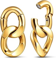 Punk Chain Ear Weights for 2g 0g 00g Stretched Ears, 6mm Ear Hangers Gauges for Ears, Hypoallergenic