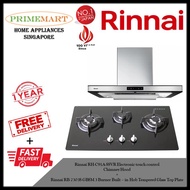 Rinnai RH-C91A-SSVR Chimney Hood + Rinnai RB-7303S-GBSM 3 Burner Built-in Hob *BUNDLE DEAL - FREE DELIVERY