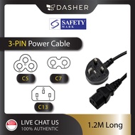 IEC to 3 Pin UK Plug Power Cable Cord C5 C7 C13 with Safety Mark