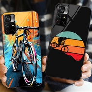 BIKE Cycling Art 01 Glass Phone Case For POCO F3 F4 F5 M3 M4 M5 M6 4G X3 X4 GT NFC X5 X6 PRO 5G