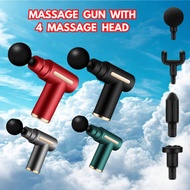 6 Speed Massage Gun with Touch Screen 4 Massage Head Fascial Gun Massage Machine Pain Relief Mesin U