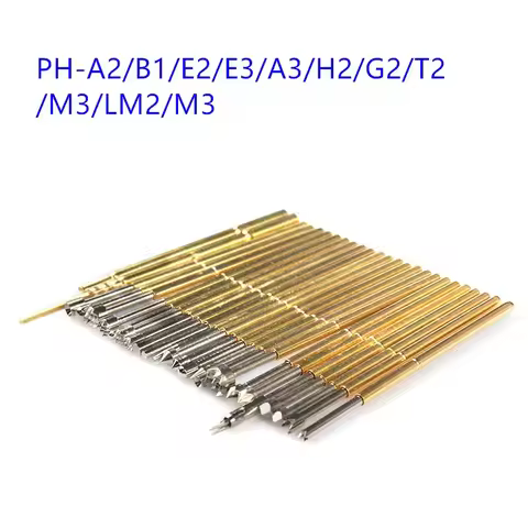 20PCS/Bag Spring Test Pin P100-A2 A3 B1 E2 E3 H2 H3 H4 H5 J1 Q1 Q2 T2 LM2 LM3Outer Diameter 1.36mm L