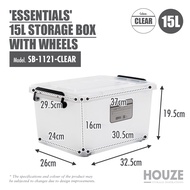 [HOUZE] Bulk Purchase - ESSENTIALS Storage Box With Wheels 15L | 35L | 55L | 75L | 95L - Plastic | C