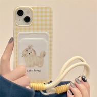 HP Latest Soft Furry Dog Card Holder For Soft Case Vivo V40 Lite 5G Y29 5G Y19S Pro Y28 Y33S Y33T Y3