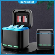 3-Channel Battery Charger with Type C Cable Battery Charger Station 2 SD Slot Fast Charging Charger 