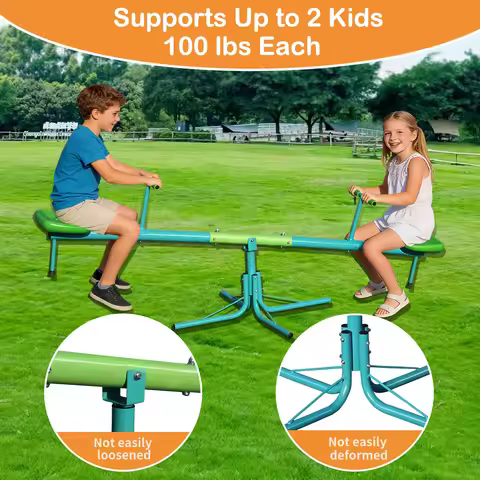 Seesaw,Swiveling 360 Degrees Toddlers Sit and Spin Teeter Totter, Kids Outdoor Play Equipment for Ba