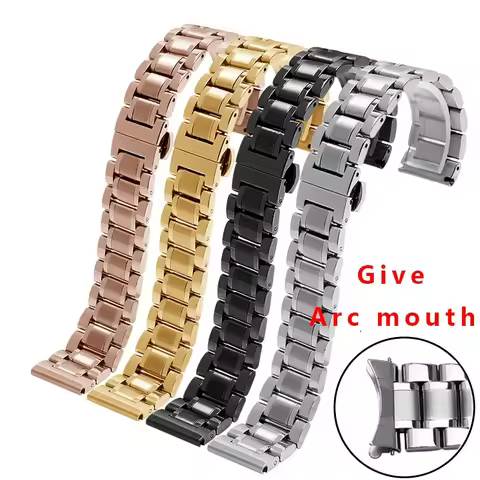 Stainless steel watch bands 12mm 14mm 15mm 16mm 17mm 18mm 20mm 21mm 22mm 23mm rose gold metal strap 