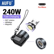 AUFU 240W Mini Magnetic OTG Adapter 5A Type C to Type C Fast Charging Converter Magnet USB C Adapter