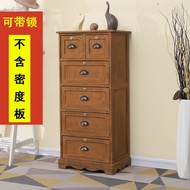 ST-🚢Ikea Hotata（YI JIA HAO TAI TAI）European-Style Bedside Table Solid Wood Small Cabinet with Lock Bedroom Drawer Storag
