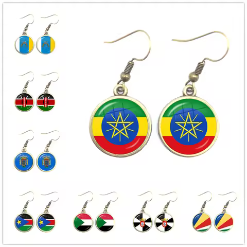 Ethiopia,Islas Canarias,Kenya,Sudan,Madeira,Melilla,South Sudan,Ceuta,Seychelles National Flag Glass