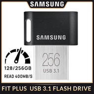 SAMSUNG Fit Plus USB 3.1 USB 3.0 Pen Drive 64GB 128GB 256GB U Memory USB Stick แฟลชไดรฟ์สำหรับแล็ปท็อป Mini PC รถคอมพิวเตอร์