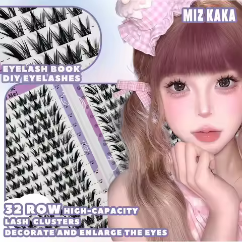 Fox Puppy Series False Lashes 32 Rows Large Capacity Individual Cluster Natural Look Wide Stems Dail