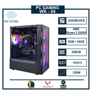 PC Case WK-04 AMD Ryzen 3 3200G, 8GB/16GB Ram, 250GB SSD for playing LOL,CSGI, Valorant, Cheap Offic
