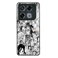 Casing For infinix GT 20 Pro 5G Phone Glass Case cover Protection Ahegao Manga Girl Hentai aesthetic