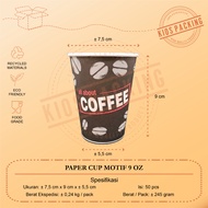 9oz Patterned Paper Cups, 50 Pieces 9oz Coffee Patterned Paper Cups, 50 Pieces