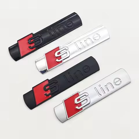 3d Metal Sline S Line Emblem Car Fender Side Logo Sline Badge for Audi A1 A2 A3 A4 A5 A6 A7 A8 Q2 Q3