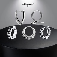 Meaeguet Punk Men Stainless Steel Earrings Gothic Hoop Earrings for Men Jewelry