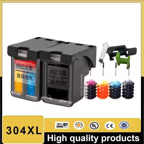 304XL Ink Cartridge Replacement For HP 304 Compatible Deskjet 2600 3700 5000 Series 2620 3720 3755 5