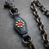 American Retro Cowhide Pants Chain Rivets Brass Pants Chain Caibu Wallet Waist Chain