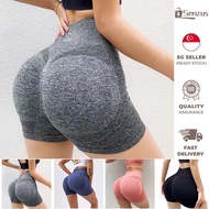 [SG SELLER] Wome High Waist Workout Shorts Fitness Yoga Lift Butt Fitness Women Yoga Gym Running Sho