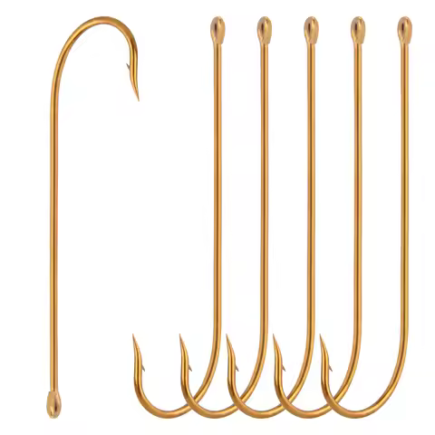 Long Shank Aberdeen Hook Offset Hook High Carbon Steel Fishing Hook Live Bait Freshwater Walleye Tro