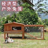 YQ18 Rabbit Nest Rabbit Cage Rainproof and Sun Protection Anti-Corrosion Outdoor Yard Wooden Rabbit House Courtyard Net