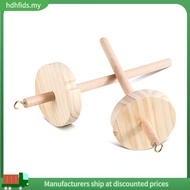 [in stock]2Pc DIY Drop Spindle Top Whorl Yarn Spinner Hand Wooden  Wheel Wood Color Wood + Metal for