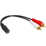 3.5MM STEREO SOCKET TO 2 RCA PLUG CABLE (38CM)