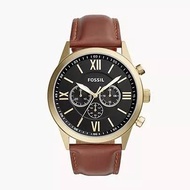 Jam Tangan Pria Original Fossil BQ2261 Flynn Chronograph Brown Leather Watch