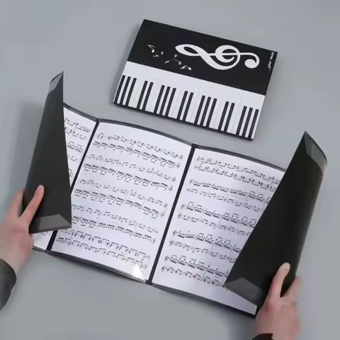 1PC 6-page Performance Piano Sheet Music Clip A4 Three-fold Six-page Expanded Piano Replay Folder Sh