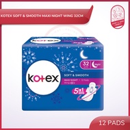 Kotex Panty Liners Soft &amp; Smooth Maxi Night Wing (32cm) - 12 Pads | Tuala Wanita Kotex | Sanitary Pad