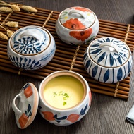 [Special Offer for New Products]Japanese Slow Cooker Chawanmushi Cup Steamed egg bowl Steaming bowl Bowl Tureen Ceramic with Lid Cubilose Bowl