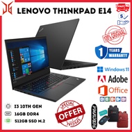 LENOVO THINKPAD E14 INTEL CORE i3 10TH GEN 14" FHD RAM 16GB 512GB WINDOW'S 11 PRO (1 YEAR WARRANTY)