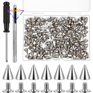 Tree Metal Spike Set 200 Pieces Cone Spikes Punk Spikes Studs Kit Screwback Studs for DIY Leathercra