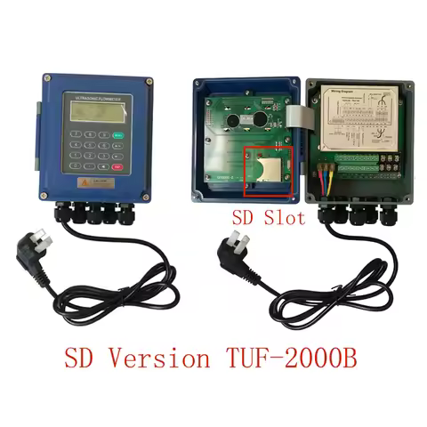 SD slot Memory version TUF-2000B Ultrasonic Liquid Flow Meter TS-2 TM-1 TL-1 (DN15-6000mm) Wall Moun