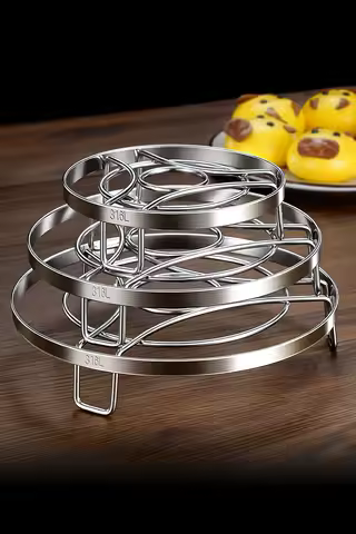 LFGB Certificated 99,9% Anti-bacterial 316L Stainless Steel Steaming Rack Ultra High Weight Capacity