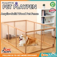 BOUSSAC Acrylic Pet Playpen Solid Wood Dog/Hamster/Rabbit Transparent Playpen Cage Crate Detachable 