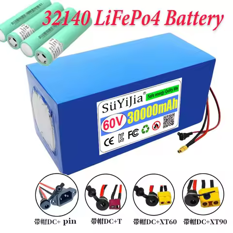 64V/60V 30ah 20S2P LiFePo4 Battery Pack 32140 Built in BMS 0-3200W Motor High Power Lithium Iron Pho