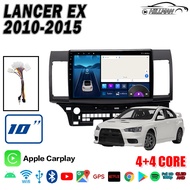 AO จอแอนดรอย 10 นิ้ว LANCER EX 2010-2015 จอ android ติดรถยนต์ IPS QLED 2DIN Apple Carplay แบ่ง2จอได้ Android WIFI GPS Quad Core วิทยุติดรถยนต์