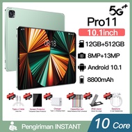 Tablet PC Asli Tablet Tab Pro11 Tab Baru ROM 12GB + 512GB RAM Tablet Android 10.1 Inci Layar Full Screen Layar Besar Wifi 5G Dual SIM Tablet Baru Tablet Gaming Murah Cuci Gudang