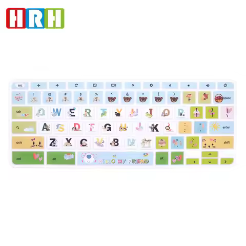 HRH Various patterns English Silicone Laptop Keyboard Skin Cover protected For HP laptop Chromebook 