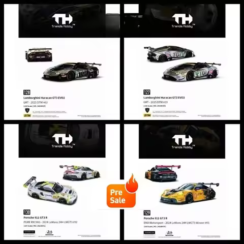 Trends Hobby 1:64 Lamborghini Huracan GT3 EVO2 DTM 2025 Porsche GT3 Le Mans 2024 Winner Diecast Mode