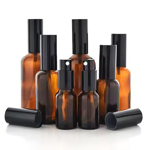 10/20/30Pcs 10ml 15ml 20ml 30ml 50ml 100ml Glass Spray Bottle Amber Brown Lotion Pump Bottle Travel 