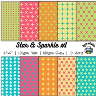 10 Sheets Star and Sparkle 1 by byte studio | Cardstock Premium Paper Junk Journal Stationery