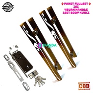 paket untuk pintu depan model 2 daun pintu kupu tarung fullset isi 4buah gagang handle pintu model b