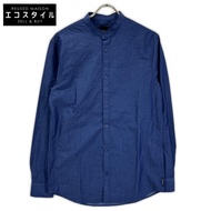 Armani Exchange 6ZZC69 เสื้อเชิ้ตคอจีนลายไมโครดอท สีน้ำเงิน ไซส์ US 4 (สินค้ามือสอง)