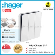 Hager  Large wall switch 3 Gang 1Way / 2Way [Singapore Local Authorized Seller]